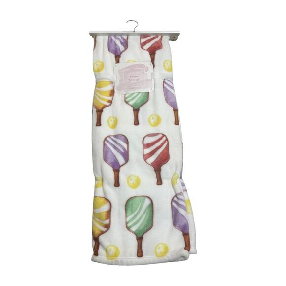 Other - (A) Oversized Pickleball Print Cozy Throw Blanket 50x70 Good Vibes Soft Plush